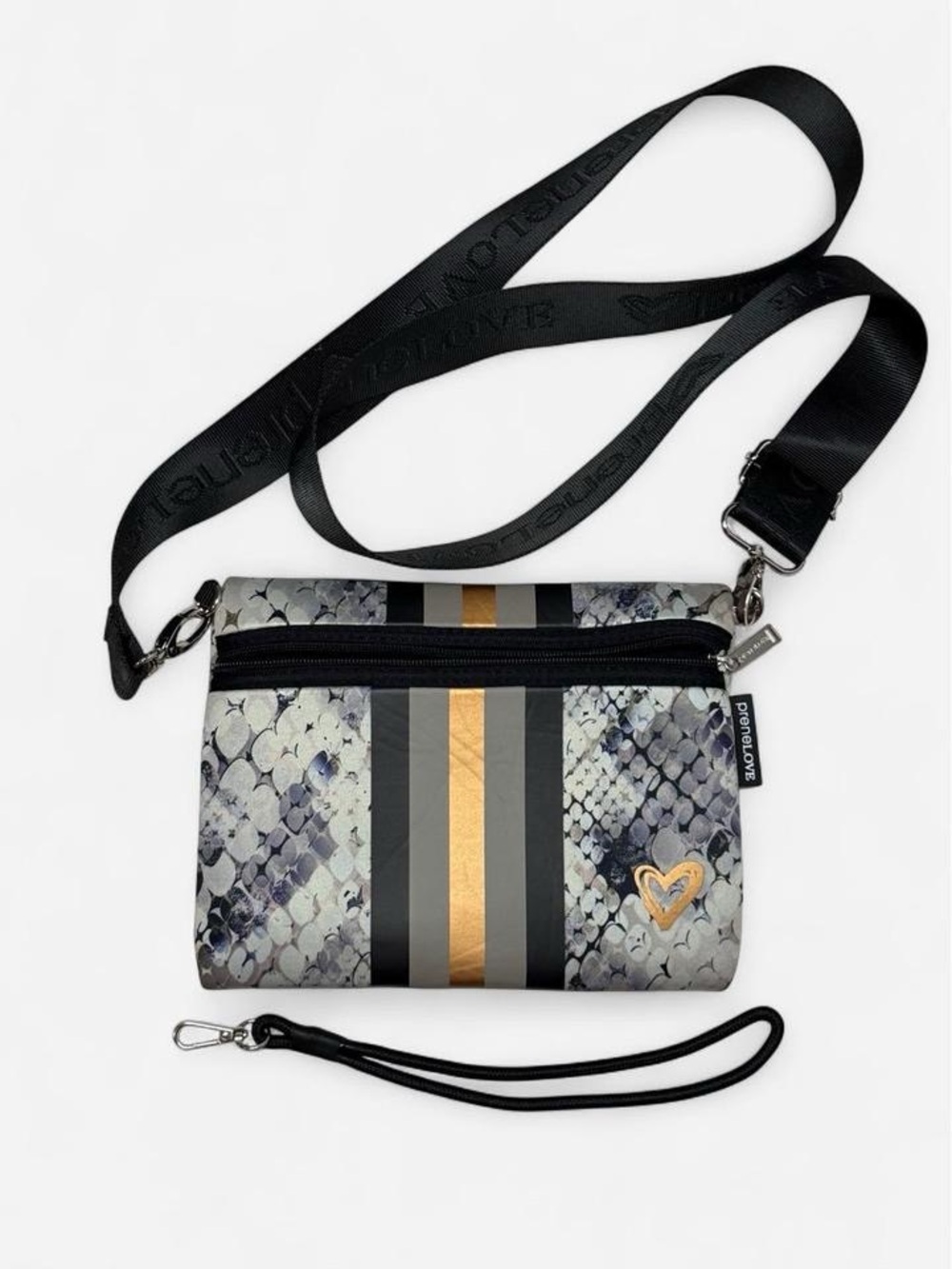Prenelove | Snake Pattern | Gold Stripe | Crossbody Bag | Wristlet